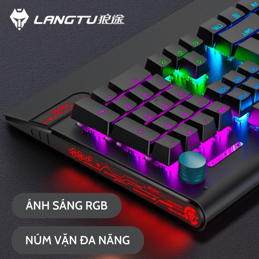 Bàn Phím Cơ Gaming Có Dây K1000 LANGTU Có Đèn Led RGB LT09