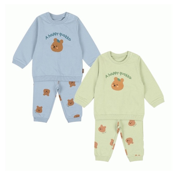 Bộ nỉ da cá gấu nâu a happy quokka bé trai Happyland. HA5080
