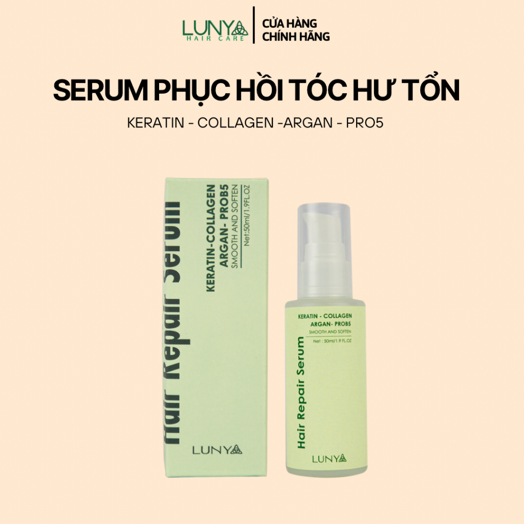 Serum phục hồi tóc BIOTIN LUNYA tinh chất VITAMIN B5+, serum dưỡng tóc bảo vệ tóc cấp ẩm sợi tóc 50ml