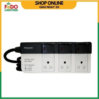 Ổ cắm có dây panasonic wchg28334 gồm 3 ổ cắm và 3 công tắc 3500w hàng chính hãng