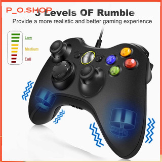 Tay cầm chơi game microsoft xbox 360 full box 2024, có rung chơi game fo4 full skill dành cho pc laptop