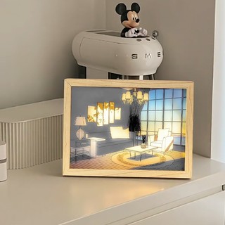 Tranh đèn led 3 chế độ đổi màu đèn ngủ 3D treo cạnh giường trang trí decor phòng ngủ quà tặng lưu niệm