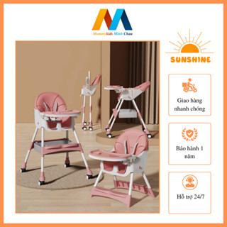 Ghế ĂN DẶM CAO CẤP NGẢ LƯNG NÂNG CHỈNH ĐƯỢC CHIỀU CAO, CÓ CHẾ ĐỘ NẰM NGẢ LƯNG, CÓ BÁNH XE ( CAO CẤP)