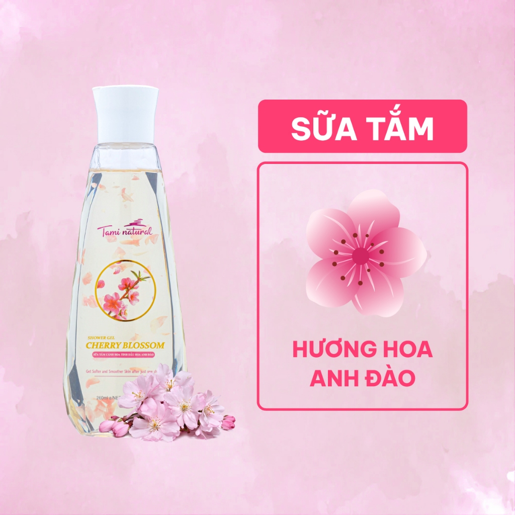 Sữa Tắm Tinh Dầu Cánh Hoa Tami Natural (Dung Tích 260ml)