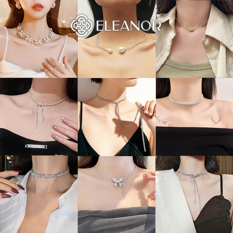 Dây chuyền nữ Eleanor Accessories choker đính đá sang chảnh vòng cổ phụ kiện trang sức cô dâu 5567