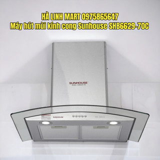 Máy hút mùi kính cong sunhouse shb6629-70c - hút và khử mùi với công suất hút 900m³ /h, bảo hành 12 tháng tại nhà
