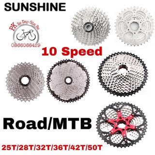 Líp thả sunshine 10 tầng cho xe đạp road/mtb, sunshine líp xe đạp 10 tốc độ 11-25/28/32/36/42/50t