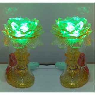 Bộ 2 đèn thờ LED Sen LM03, đổi nhiều màu