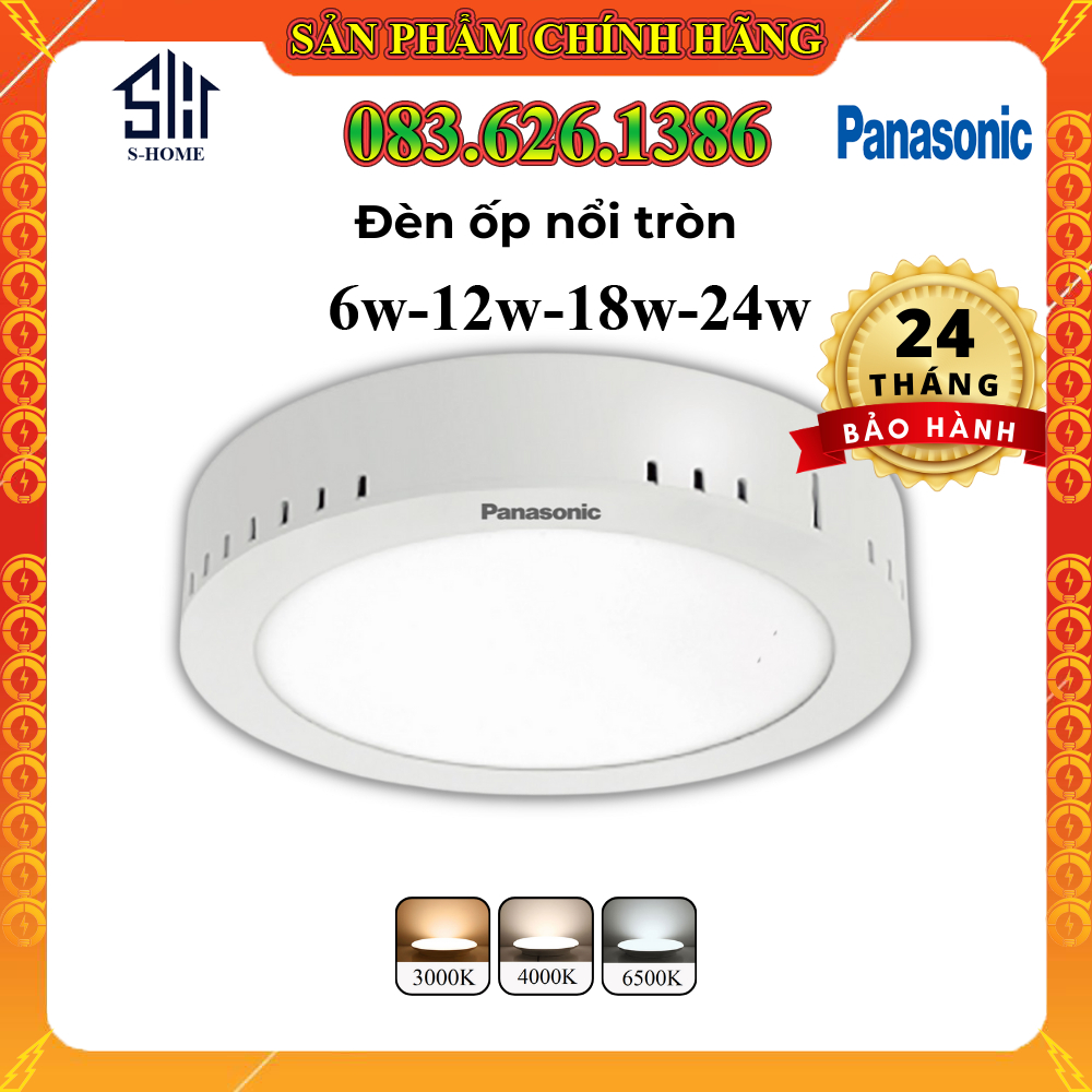 Đèn ốp trần nổi Tròn Panasonic Surface Mounted Công suất (6W, 12W, 18W, 24W)