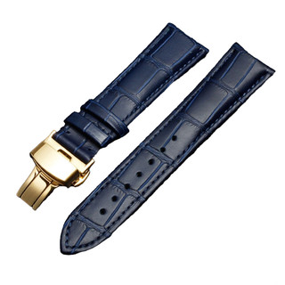 Dây Đồng Hồ Da Cá Sấu Xanh Navy Size 15/17/19/21/23mm - Dây Đồng Hồ SCSCX004KB, Bảo Hành 12T Chính Hãng Từ SAM Leather