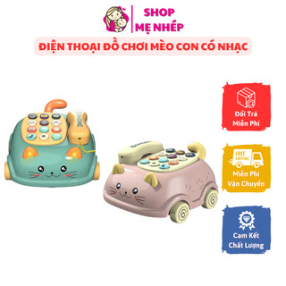 Điện thoại đồ chơi hình mèo con có rất nhiều giai điệu nhạc khác nhau (có hộp và được tặng kèm pin tiểu)