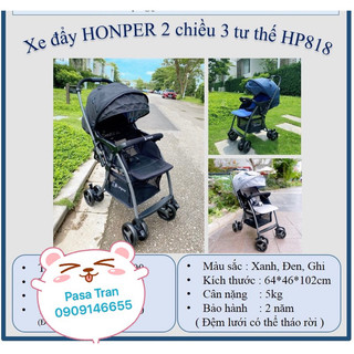 Xe đẩy 2 chiều 3 tư thế gấp gọn Honper