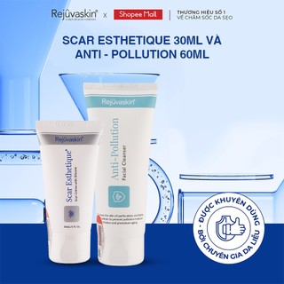 Combo chăm sóc da Rejuvaskin xoá Sẹo Thâm/ Sẹo Rỗ/ Sẹo Lõm Scar Esthetique 30ml và sữa rửa mặt chống ô nhiễm 60ml