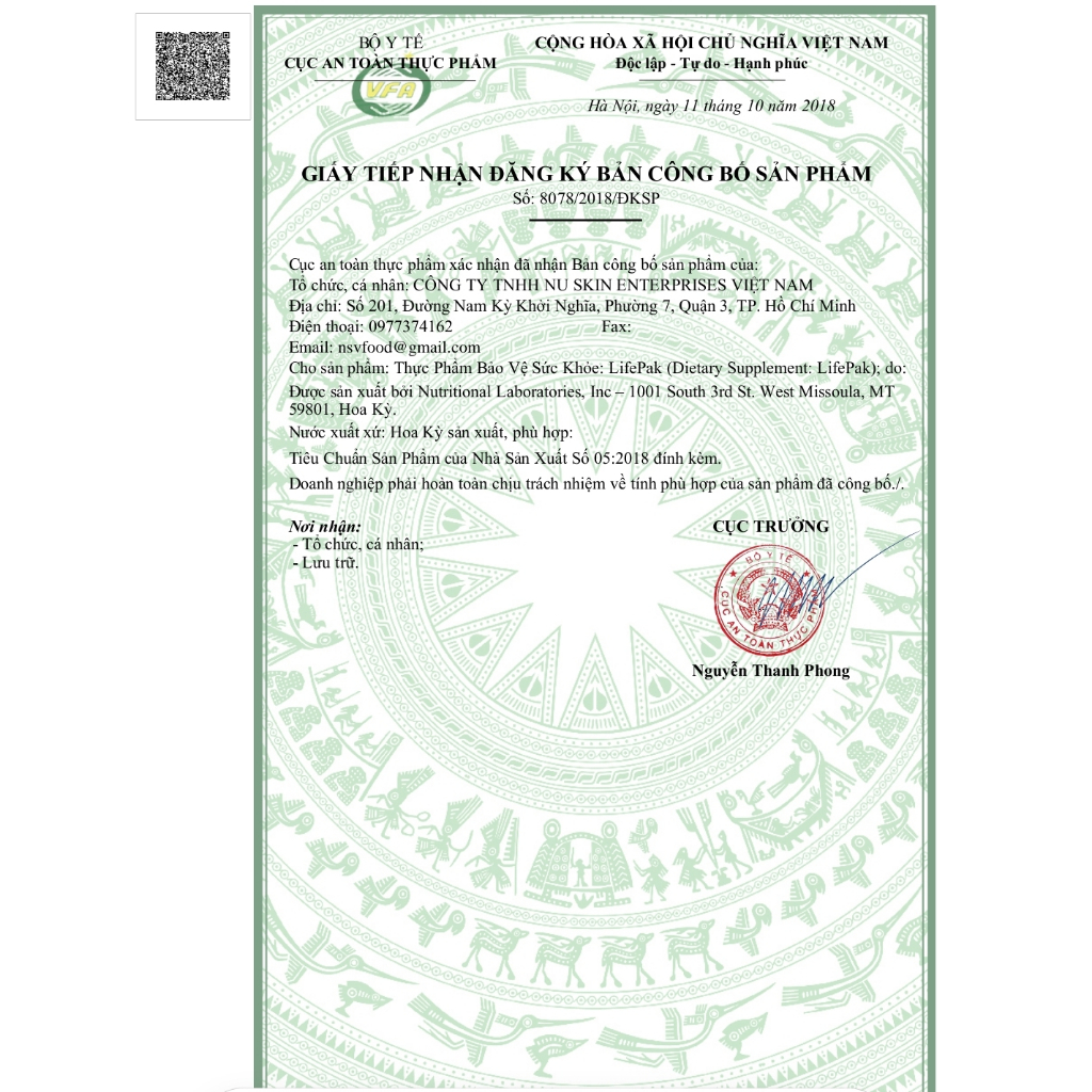 Viên rau củ quả lifepak Nuskin 180 viên Chính hãng