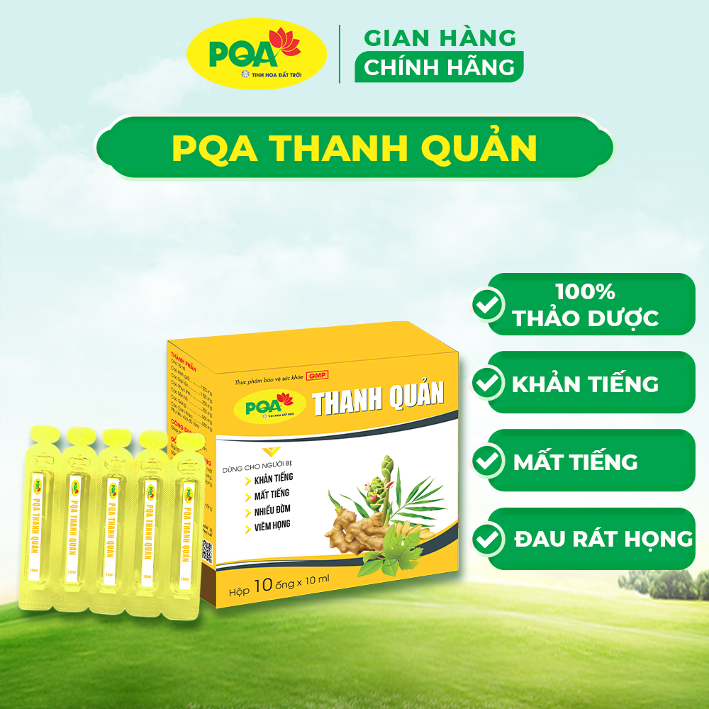 PQA Thanh Quản hỗ trợ khi bị Khản Tiếng, Mất Tiếng, Nhiều Đờm, Viêm Họng, Viêm Thanh Quản, Viêm Họng