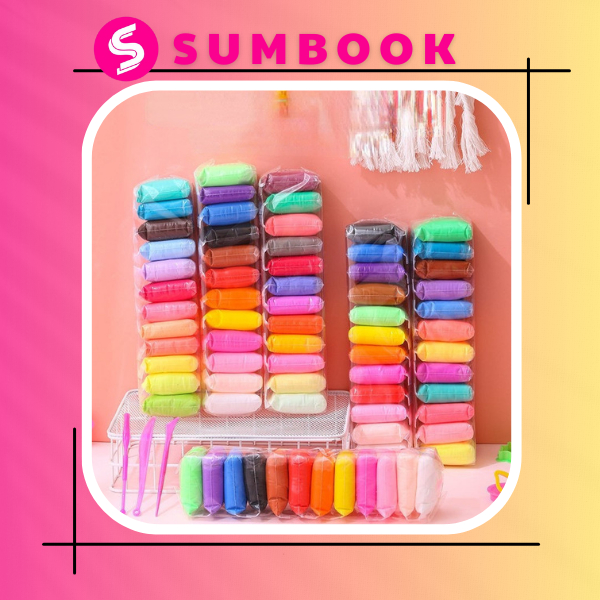 Đất Sét, Đất Nặn Tự Khô Nhật 24-12 Màu An Toàn Nặn Hình Đáng Yêu, An Toàn Cho Bé Không Dính Da Tay, 