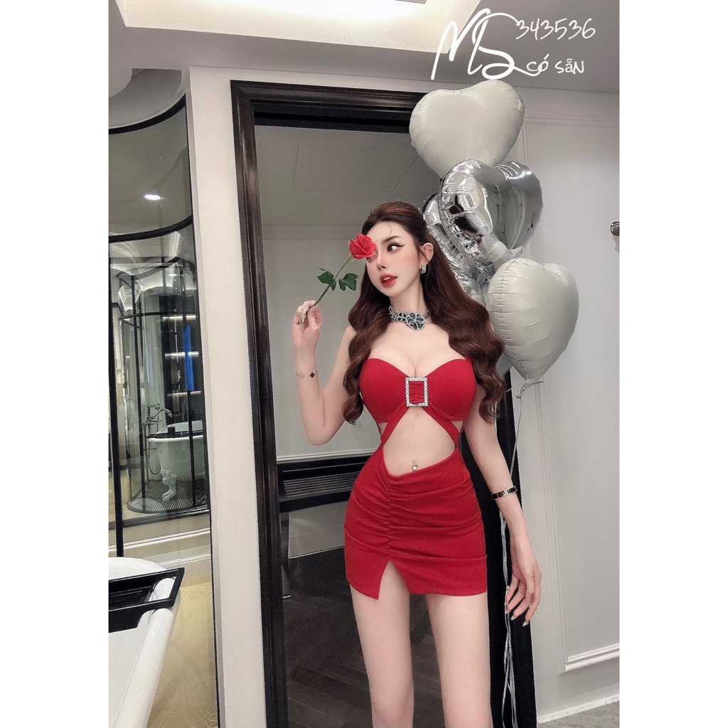 { SEXY LADY } váy body hở eo tag ngực sang chảnh