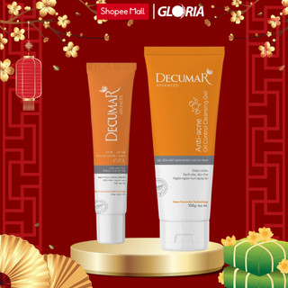 Combo kem ngừa mụn Decumar New 20 gram/ tuýp và gel rửa mặt Decumar Clean 100 gram/ tuýp