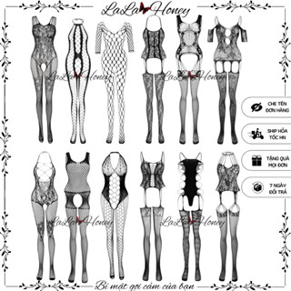  Đồ Ngủ Lưới Toàn Thân BodyStocking Sexy Xuyên Thấu Tất Liền Thân Gợi Cảm Ren Sexy Quyến Rũ - LALA HONEY 