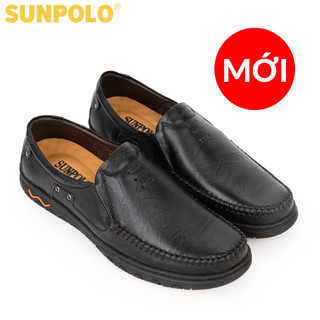 Giày lười nam Da bò SUNPOLO da mềm đi làm đi chơi SU2098