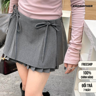 Chân Váy Kaki Xếp Ly 2 Tầng Phối Dây, Chân Váy Ngắn Cạp Trễ (có lót quần) | XXONOTHER LAYERED PLEATS SKIRT
