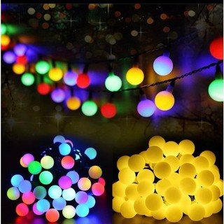 10 Mét 50 Bóng Dây Đèn Led Xài Điện Chống Nước Đèn Trang Trí Bóng Tròn Decor Đủ Màu Chớp Nháy