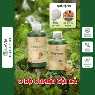 Bộ 3 combo dầu gội dầu xả gừng và trắc bá diệp LAVIA 400ML  LA05