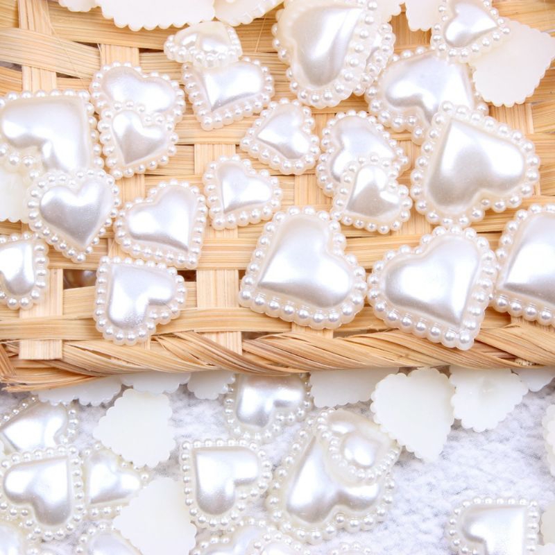 Set 50 Hạt Charm Trái Tim Decor Toploader, Decor Binder