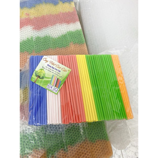 Ống hút nhựa đủ màu phi 6, phi 8 bịch 500gr