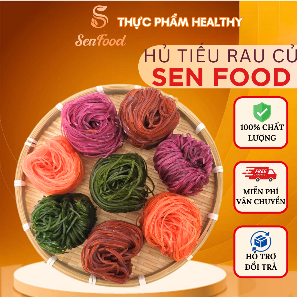Hủ Tiếu Rau Củ Sen Food, Hủ Tiếu Sa Đéc túi 500g, Healthy, Eatclean