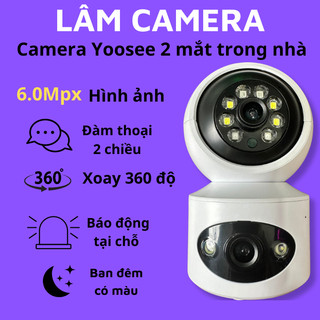 Camera Wifi Yoosee trong nhà 2 mắt ,quay đêm có màu, góc rộng, đàm thoại chiều, xoay 360°
