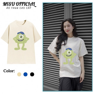 Áo thun đôi hình mike wazowski nam nữ cổ tròn chất vải cotton cao cấp mềm mịn thoáng mát - ac322