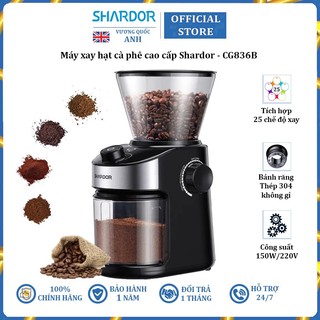 Máy xay cà phê thương hiệu cao cấp Shardor CG836B, Công suất 150W - Hàng Chính Hãng
