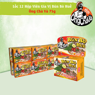 Lốc 12 Hộp Viên Gia Vị Bún Bò Huế Ông Chà Và 75g (Hue Beef Rice Noodle Soup Cubes)