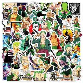 Set 10 30 50 sticker One Piece Zoro dán nón mũ bảo hiểm laptop vali sổ tay đàn guitar điện thoại xe máy