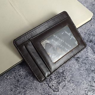 Ví thẻ da bò thật; ví card nam nữ da thật ch108 - 100% da bò thật, bh 3 năm