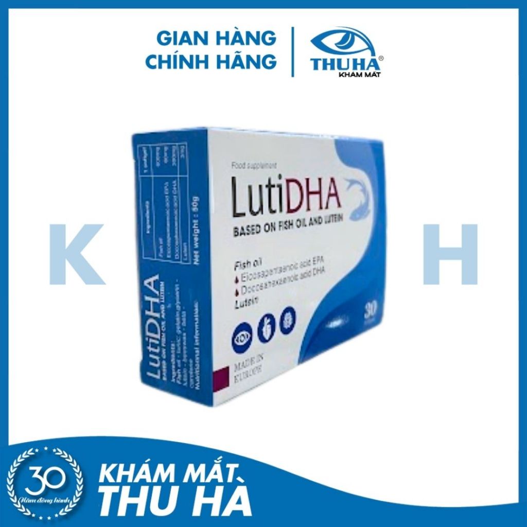 Viên uống LutiDHA - Bổ mắt, bổ não từ dầu cá đại dương - PHÁP [Hộp 30 viên]