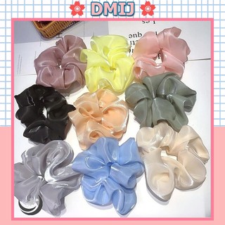 Cột tóc vải bóng scrunchies màu trơn, dây buộc tóc scrunchies sc04