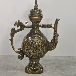 Bình trà tì bà bằng đồng
