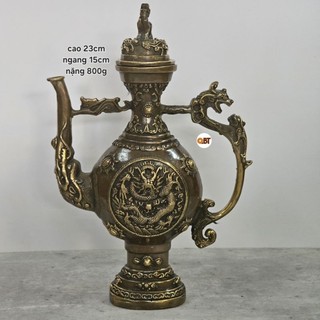 Bình trà tì bà bằng đồng