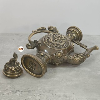 Bình trà tì bà bằng đồng