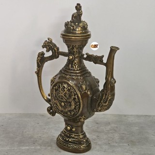 Bình trà tì bà bằng đồng