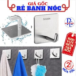 Móc Dán Tường Inox 304 Cao Cấp Kèm Keo 3M Siêu Dính - Móc INOX Treo Quần Áo, Khăn, Dụng Cụ Bếp, Đồ Nhà Tắm - Móc Treo Đồ