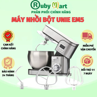 Máy nhồi bột chuyên dụng đa năng unie em5 1300w, thố trộn 8l - hàng chính hãng bảo hành 24 tháng