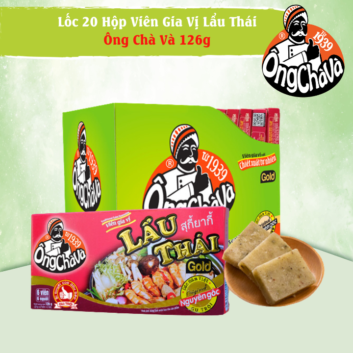 Lốc 20 Hộp Viên Gia Vị Lẩu Thái Gold Ông Chà Và 126g (Thai Hot Pot Cubes)