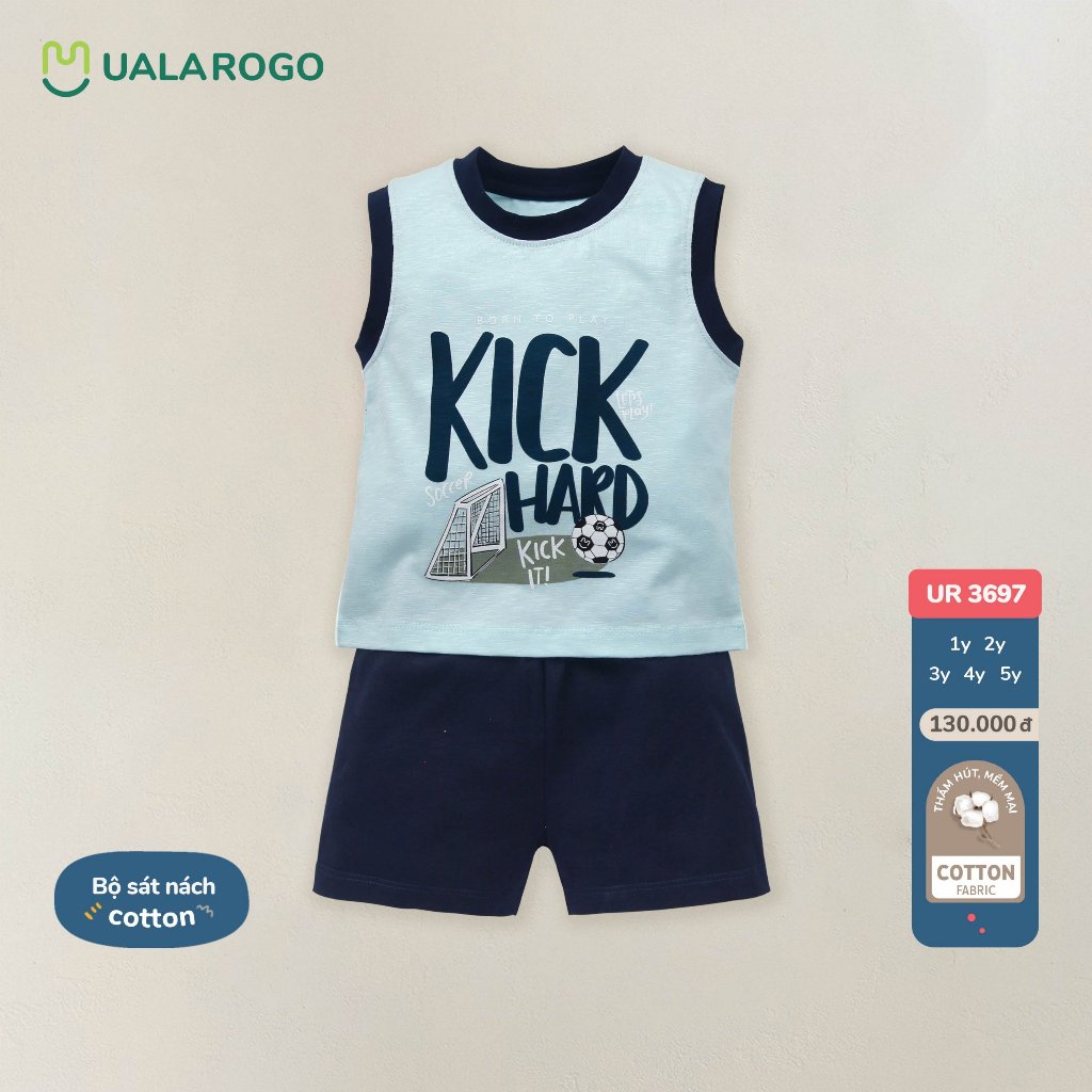 Bộ ba lỗ Uala Rogo chất Bamboo cao cấp mềm mịn thoáng mát thấm hút tốt mẫu mới cho bé trai bé gái 2093 2094 3697