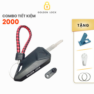 Phôi chìa khóa gập độ cho các dòng xe Honda + Móc khóa dạng dây đỏ đen