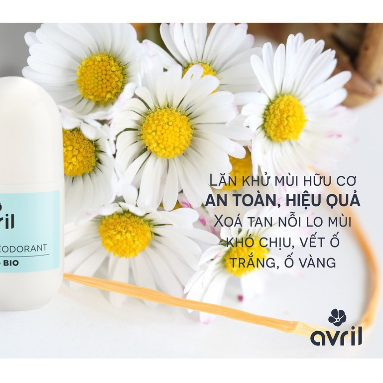 Lăn khử mùi hữu cơ hoa hibiscus Avril 50ml