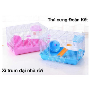 Lồng hamster xì trum đại nhà rời gắn lồng, lồng đại 47cm kèm phụ kiện size lớn vừa tới bear