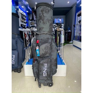 Túi đựng gậy golf nắp cứng Ping có bánh xe vải chống nước khóa số bảo mật cao